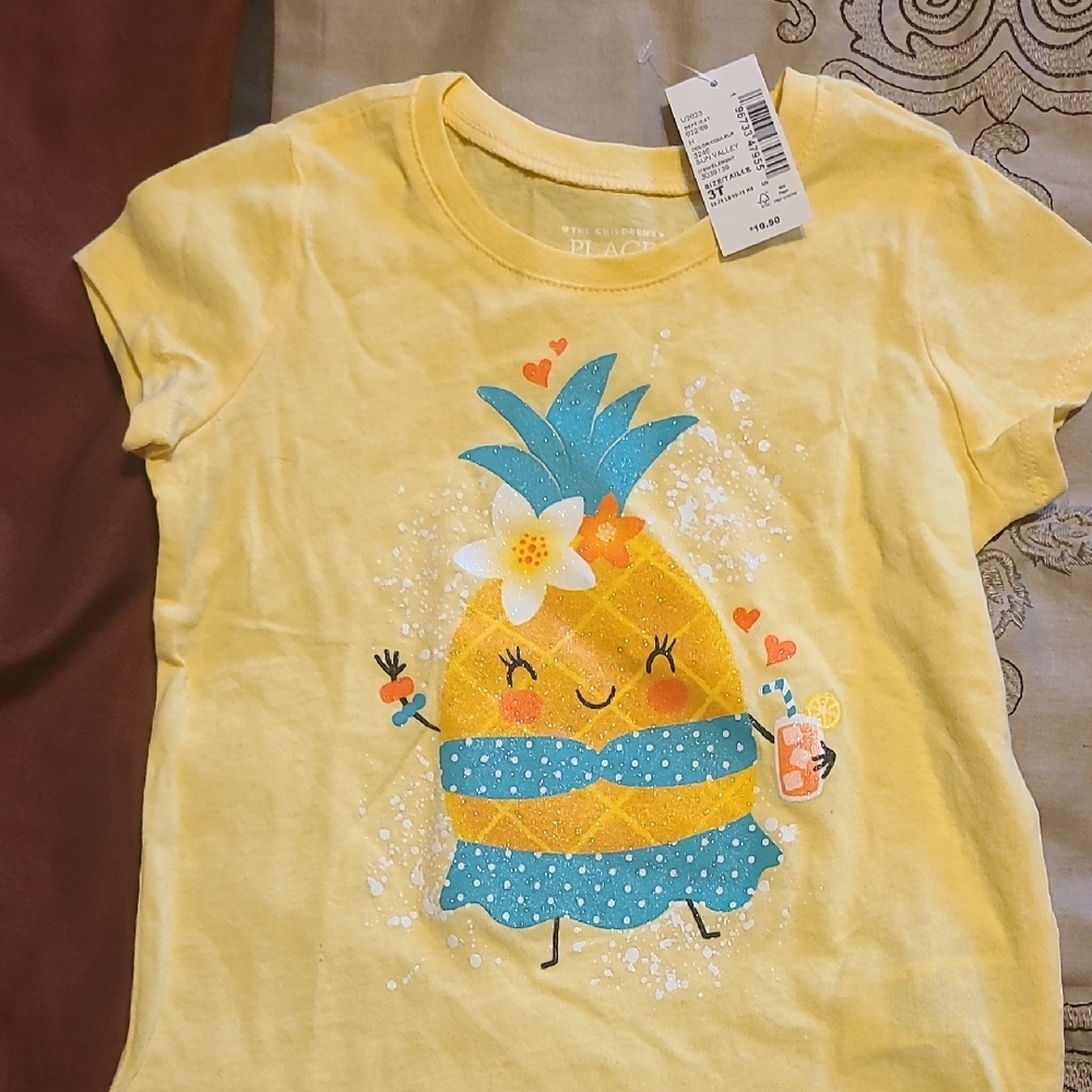 The Children's Place Yellow and Blue Pineapple Tee